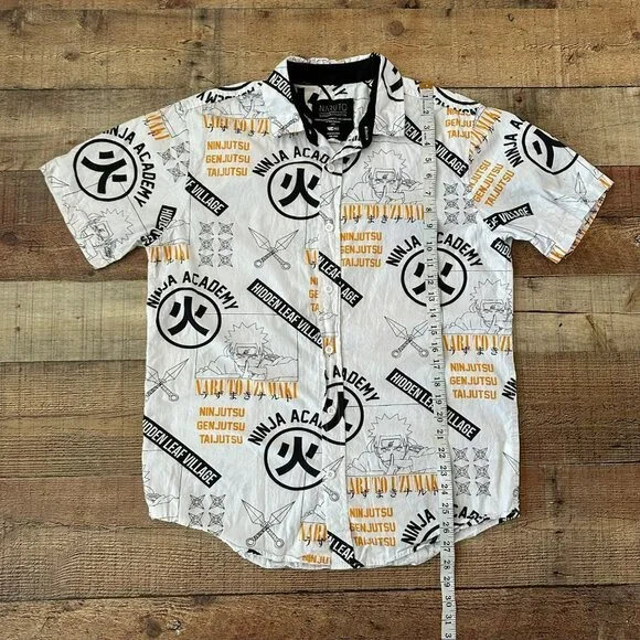 Naruto Men's Short Sleeve Button Down -M - Picture 5 of 7